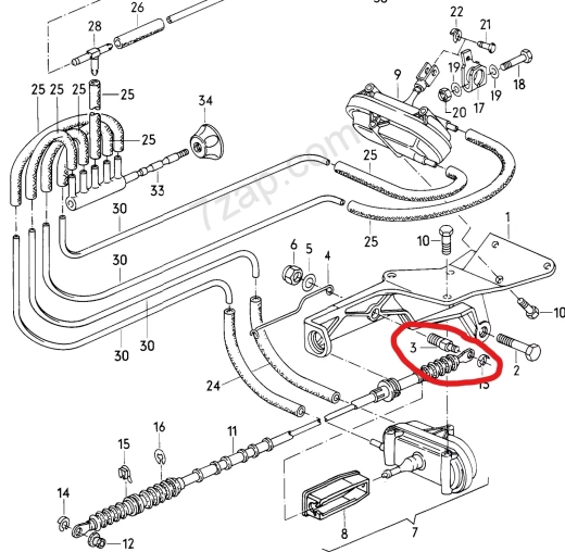 Zapfen 857525031 Bowdenzug